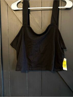 BP Black Women's Square Neck Crop Tank Top-NWT